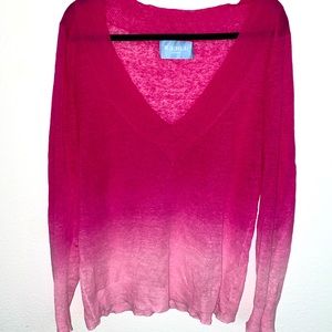 Ombré Fuscia light weight sweater / cardigan